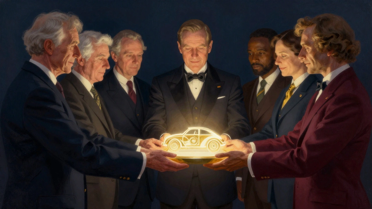 Artisans protecting a glowing symbol of brand heritage across generations