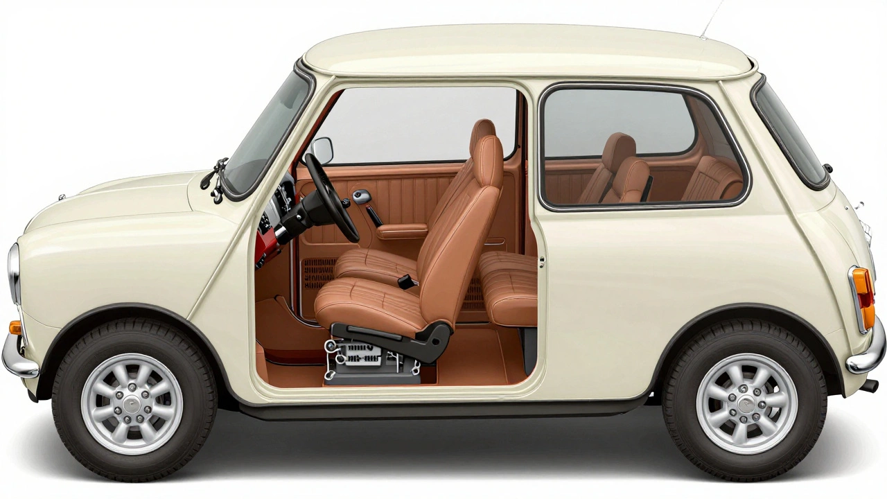 Cross-section view showing Mini's efficient interior space layout
