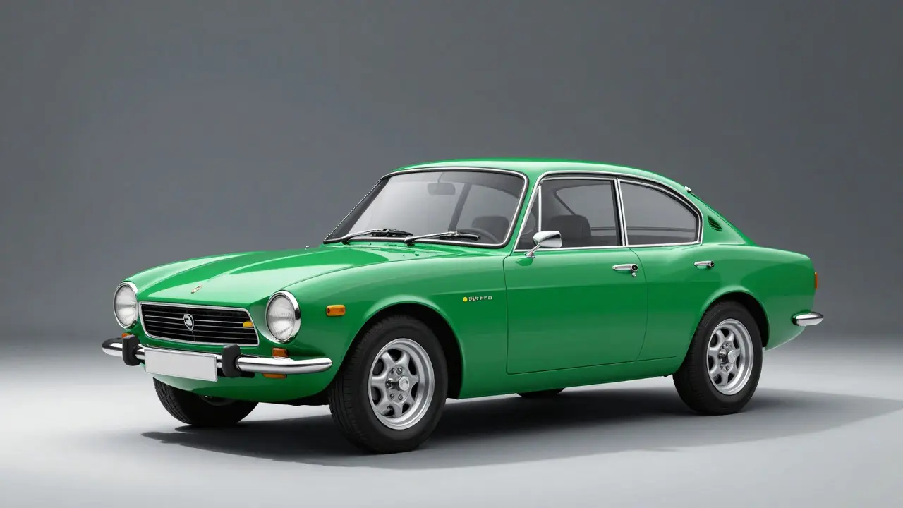 Abstract blend of vintage Sprite and modern car silhouettes
