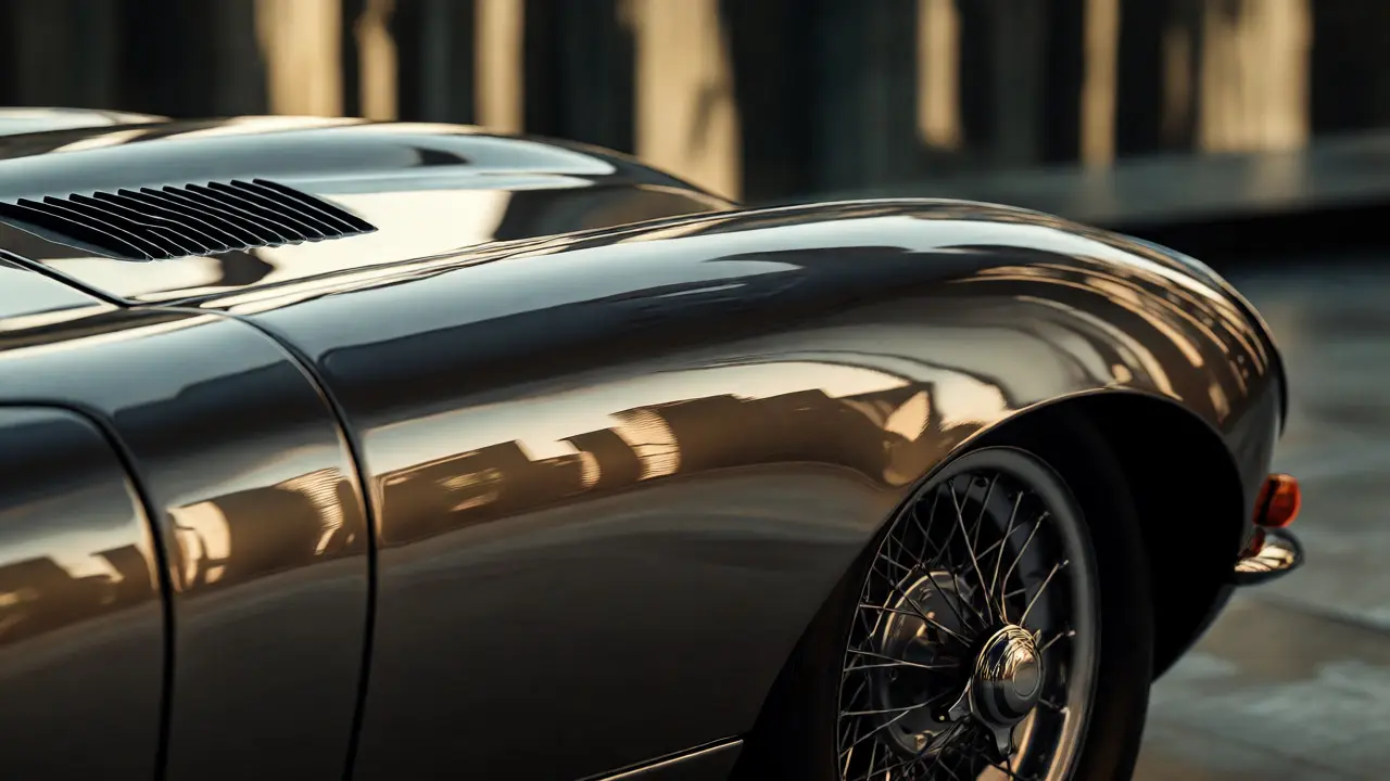 Close-up of Jaguar E-Type aerodynamic curves